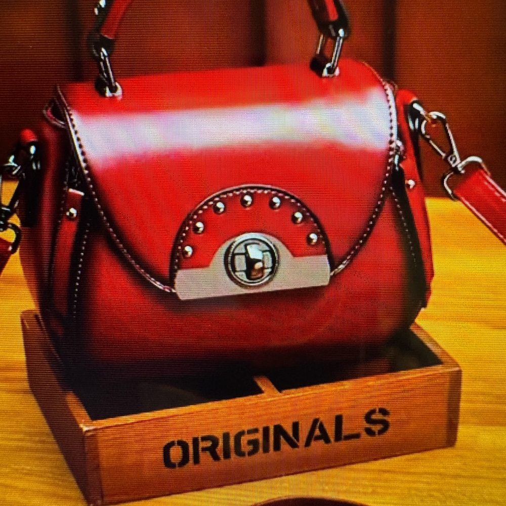 Red Studded Handbag